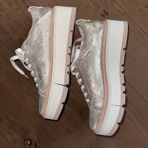 Dolce Vita Gold Suede Toyah Platform Sneakers